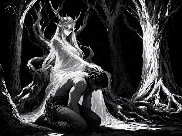 Qwen Image 2.1 — The Elven Queen's Champion — Noir Comic