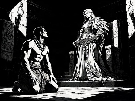 Tribal Guardian's Desire — Noir Comic — Qwen Image 2.1