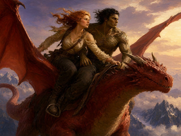 Qwen Image 2.1 — Dragonrider at Dawn — Oil Painting