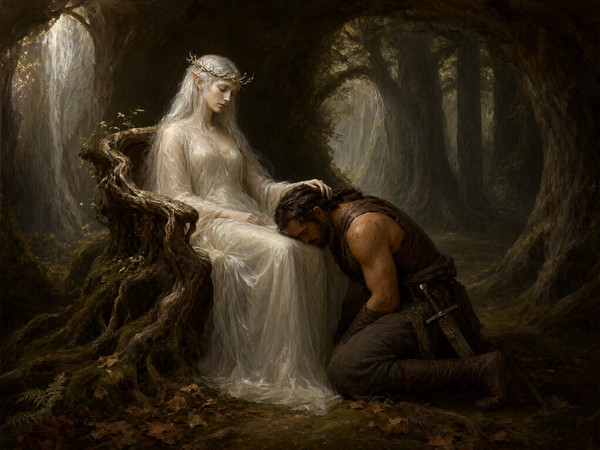 Qwen Image 2.1 — The Elven Queen's Champion — Oil Painting