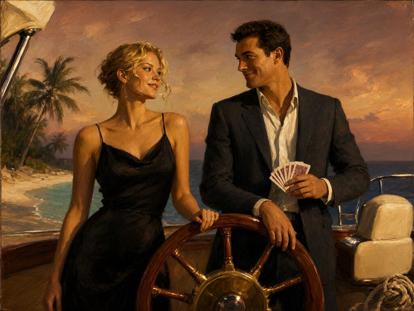 Qwen Image 2.1 — Luxury Yacht Romance — Oil Painting