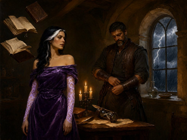Qwen Image 2.1 — A Night in the Sorceress's Tower — Oil Painting