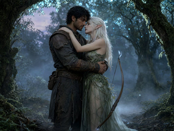 Qwen Image 2.1 — Fantasy Romance in the Whispering Grove — Photorealistic
