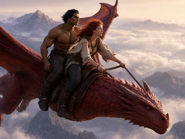 Qwen Image 2.1 — Dragonrider at Dawn — Photorealistic