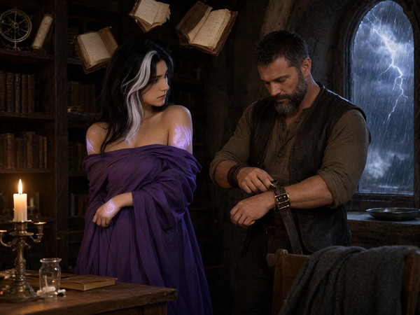 Qwen Image 2.1 — A Night in the Sorceress's Tower — Photorealistic
