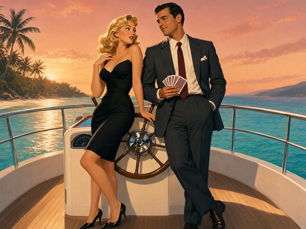 Qwen Image 2.1 — Luxury Yacht Romance — Pin-Up