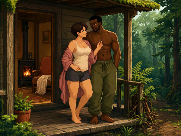 Qwen Image 2.1 — Cabin in the Woods — Pixel Art