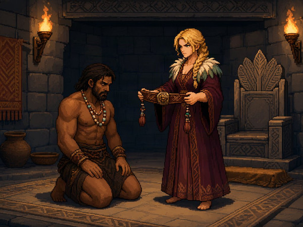 Qwen Image 2.1 — Tribal Guardian's Desire — Pixel Art