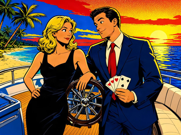 Qwen Image 2.1 — Luxury Yacht Romance — Pop Art
