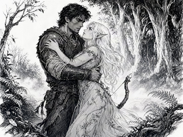 Qwen Image 2.1 — Fantasy Romance in the Whispering Grove — Pulp Ink