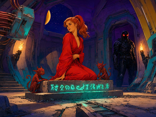 Qwen Image 2.1 — Altar of Desire — Retro Sci-Fi