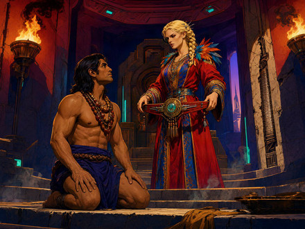 Tribal Guardian's Desire — Retro Sci-Fi — Qwen Image 2.1