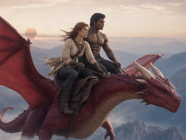 Qwen Image 2.1 — Dragonrider at Dawn — Retro