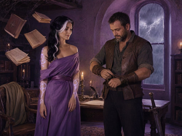 Qwen Image 2.1 — A Night in the Sorceress's Tower — Retro