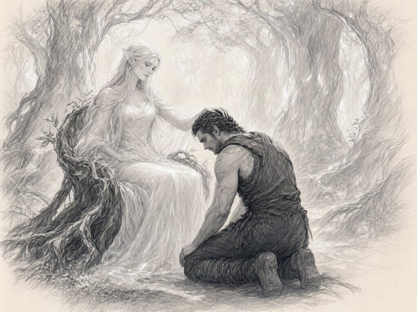 Qwen Image 2.1 — The Elven Queen's Champion — Sketch
