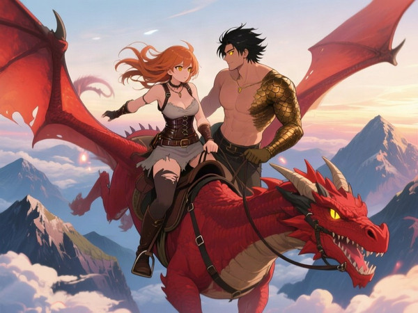 Qwen Image — Dragonrider at Dawn — Anime