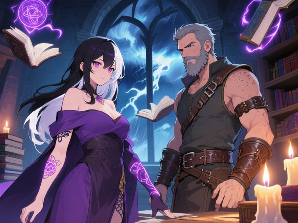 Qwen Image — A Night in the Sorceress's Tower — Anime