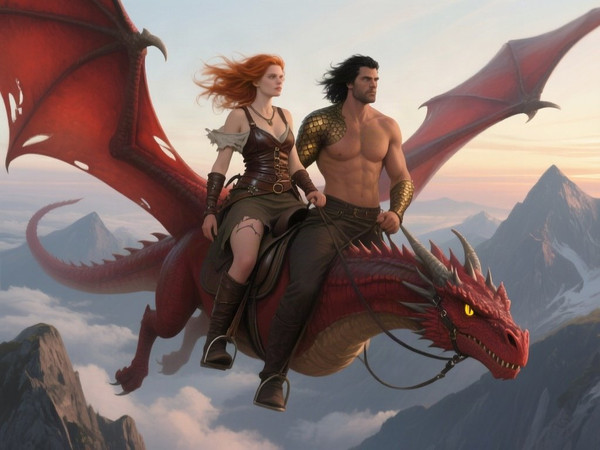 Qwen Image — Dragonrider at Dawn — Digital Art