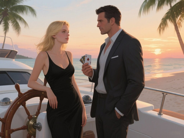 Qwen Image — Luxury Yacht Romance — Digital Art