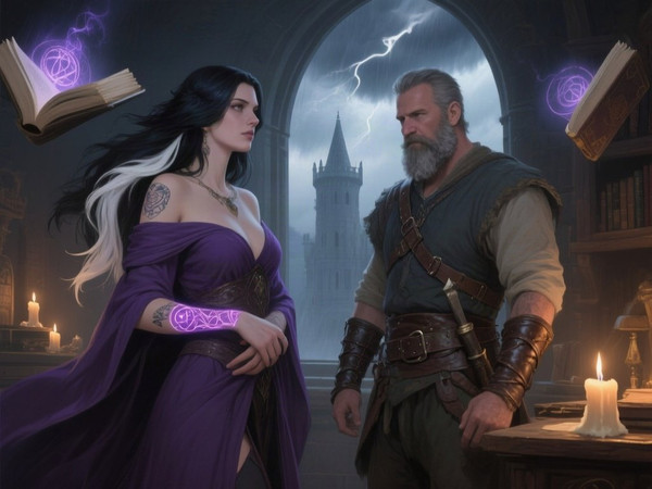 Qwen Image — A Night in the Sorceress's Tower — Digital Art