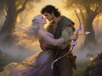 Qwen Image — Fantasy Romance in the Whispering Grove — Classic Romance