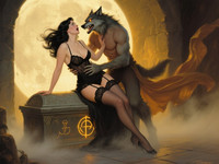 Qwen Image — Moonlit Horror-Erotica Blend — Classic Romance