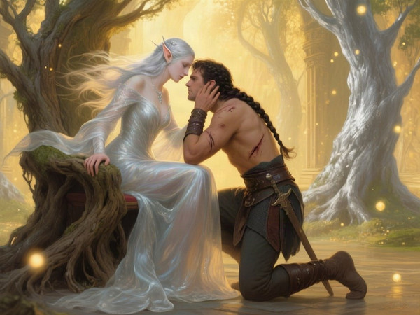 Qwen Image — The Elven Queen's Champion — Classic Romance