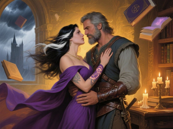Qwen Image — A Night in the Sorceress's Tower — Classic Romance