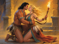 Qwen Image — Tribal Guardian's Desire — Classic Romance