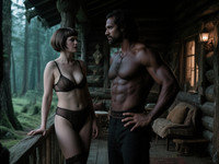 Qwen Image generated image for Cabin in the Woods - Dark Fantasy