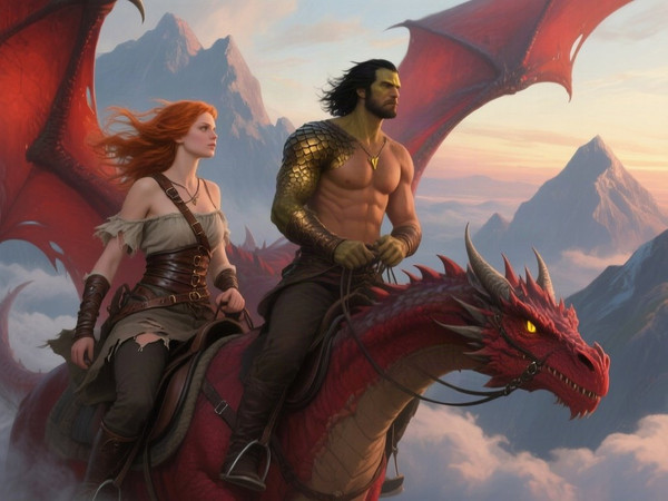 Qwen Image — Dragonrider at Dawn — Epic Fantasy