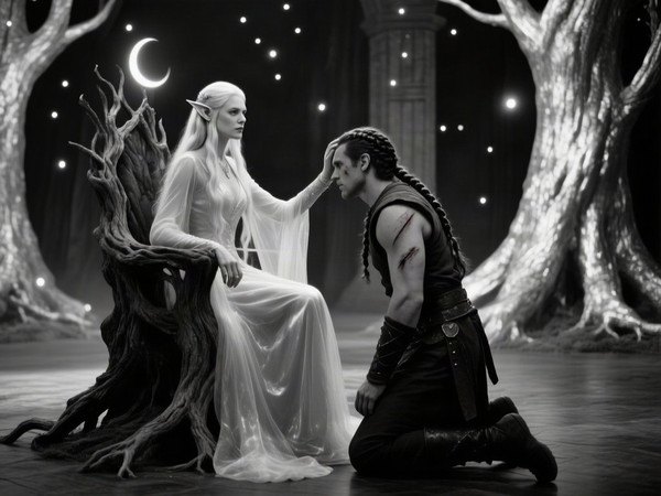 Qwen Image — The Elven Queen's Champion — Film Noir