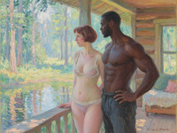 Qwen Image — Cabin in the Woods — Impressionism