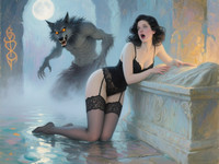 Qwen Image — Moonlit Horror-Erotica Blend — Impressionism