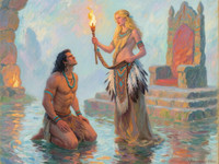 Qwen Image — Tribal Guardian's Desire — Impressionism