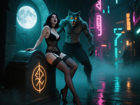 Qwen Image generated image for Moonlit Horror-Erotica Blend - Neo Noir