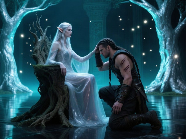 Qwen Image — The Elven Queen's Champion — Neo Noir