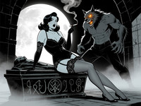 Qwen Image generated image for Moonlit Horror-Erotica Blend - Noir Comic