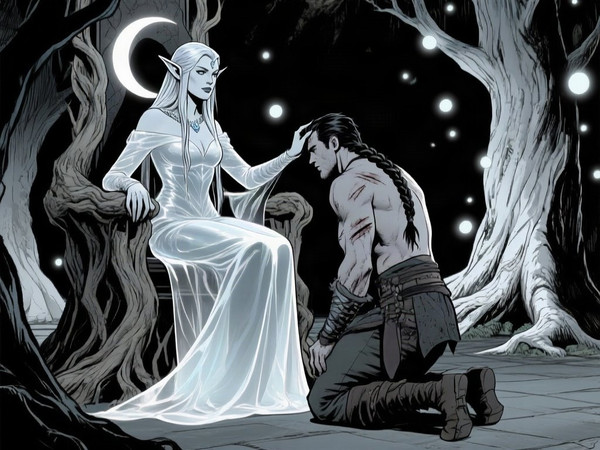 Qwen Image — The Elven Queen's Champion — Noir Comic