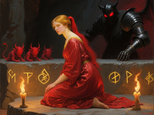Qwen Image — Altar of Desire — Oil Painting