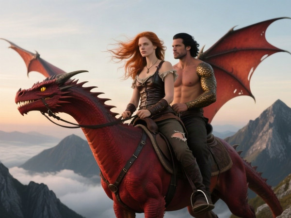 Qwen Image — Dragonrider at Dawn — Photorealistic