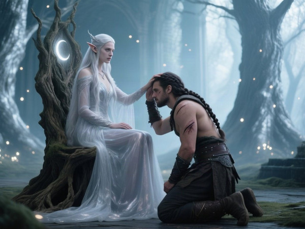 Qwen Image — The Elven Queen's Champion — Photorealistic