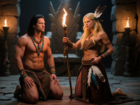 Qwen Image generated image for Tribal Guardian's Desire - Photorealistic