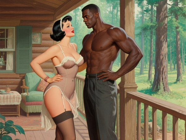Qwen Image — Cabin in the Woods — Pin-Up