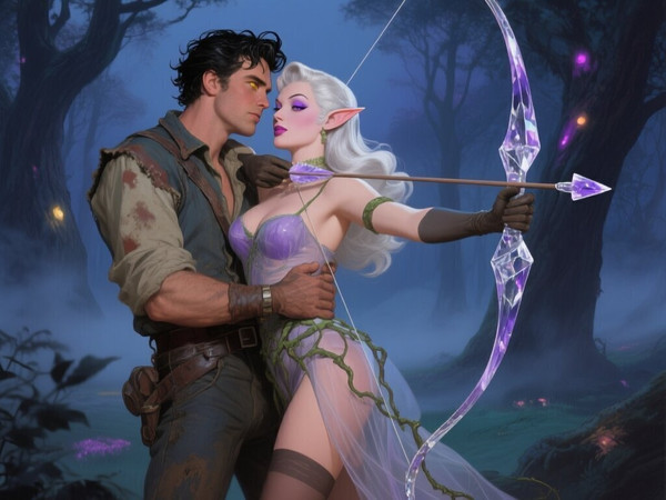 Qwen Image — Fantasy Romance in the Whispering Grove — Pin-Up