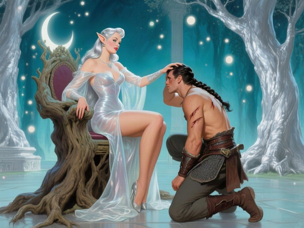 Qwen Image — The Elven Queen's Champion — Pin-Up