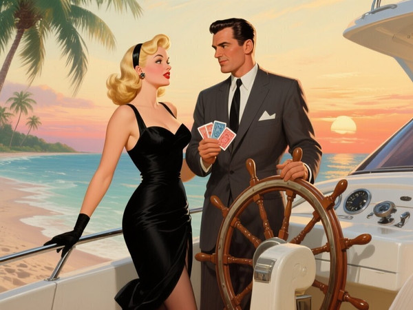 Qwen Image — Luxury Yacht Romance — Pin-Up