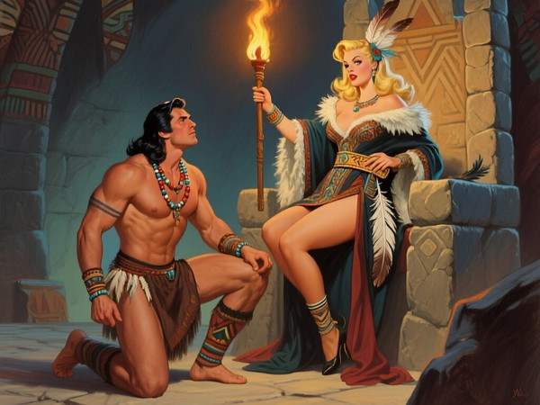 Qwen Image — Tribal Guardian's Desire — Pin-Up