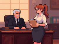 Qwen Image — Office Heat Classics — Pixel Art