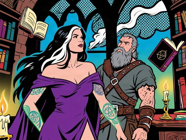 Qwen Image — A Night in the Sorceress's Tower — Pop Art